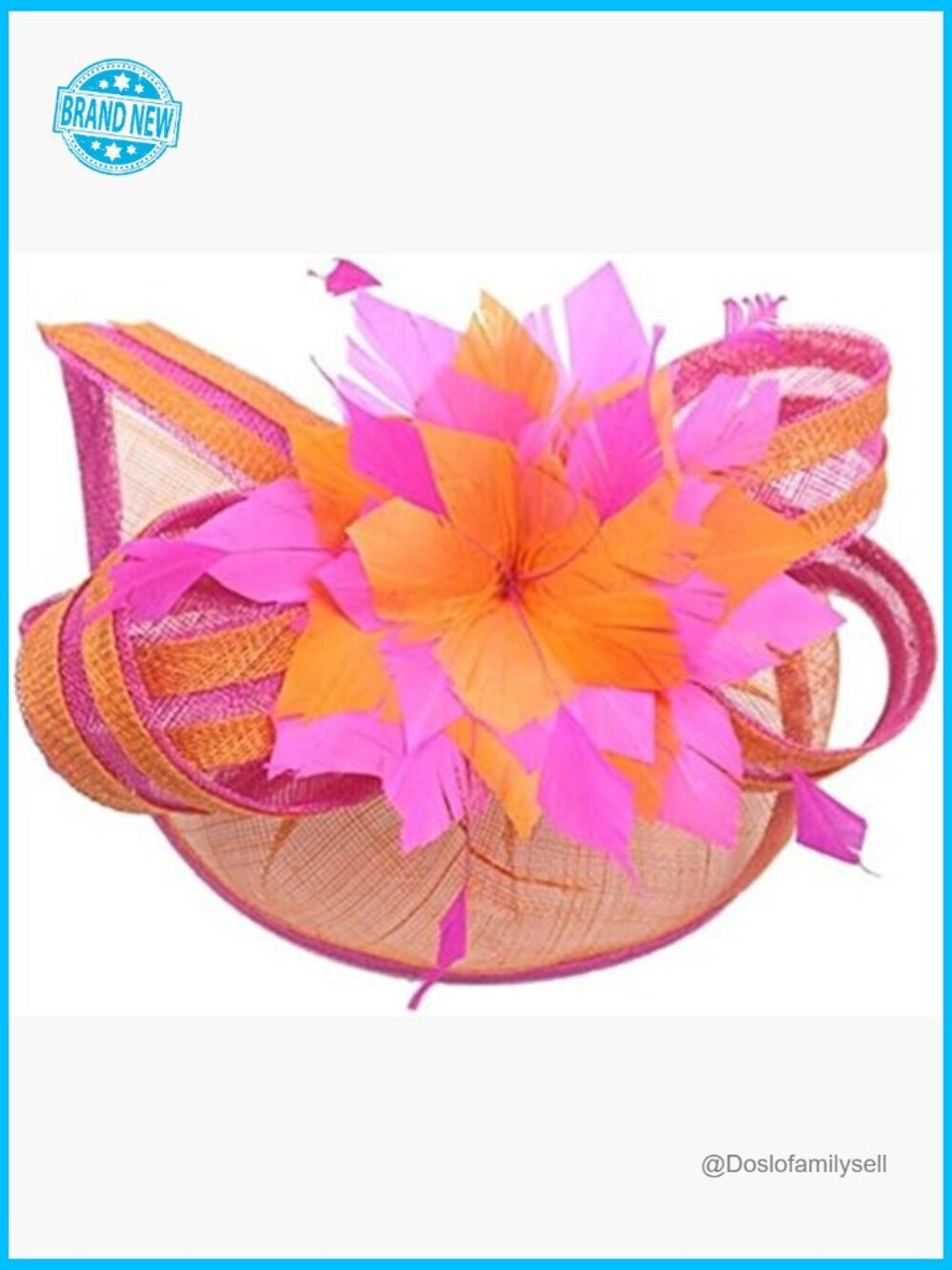 Sinamay Feather Fascinator Cocktail Hat Headband Church Wedding